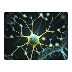 Ai Generated Neuron Network Connection Premium Plush Fleece Blanket (mini) by Ravend