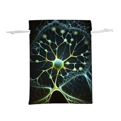 Ai Generated Neuron Network Connection Lightweight Drawstring Pouch (l) by Ravend