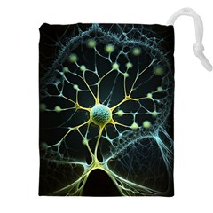 Ai Generated Neuron Network Connection Drawstring Pouch (4xl) by Ravend