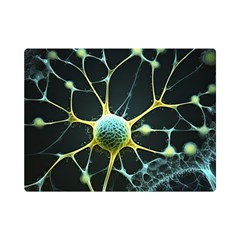 Ai Generated Neuron Network Connection One Side Premium Plush Fleece Blanket (mini) by Ravend