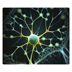 Ai Generated Neuron Network Connection One Side Premium Plush Fleece Blanket (small) by Ravend