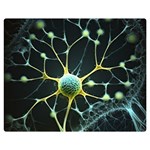 Ai Generated Neuron Network Connection One Side Premium Plush Fleece Blanket (Medium) 60 x50  Blanket Front