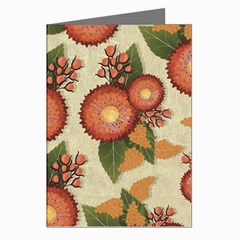 Flowers Leaves Pattern Flora Botany Drawing Art Greeting Cards (pkg Of 8)