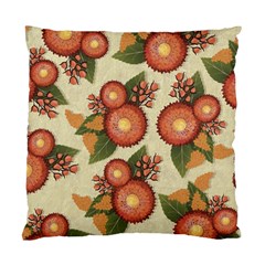 Flowers Leaves Pattern Flora Botany Drawing Art Standard Cushion Case (two Sides) by Ravend