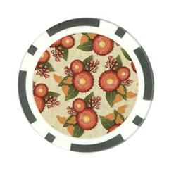 Flowers Leaves Pattern Flora Botany Drawing Art Poker Chip Card Guard (10 Pack) by Ravend