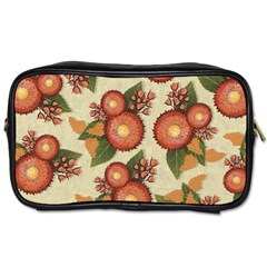 Flowers Leaves Pattern Flora Botany Drawing Art Toiletries Bag (two Sides) by Ravend