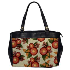 Flowers Leaves Pattern Flora Botany Drawing Art Oversize Office Handbag by Ravend