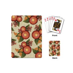 Flowers Leaves Pattern Flora Botany Drawing Art Playing Cards Single Design (mini)