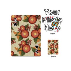 Flowers Leaves Pattern Flora Botany Drawing Art Playing Cards 54 Designs (mini) by Ravend