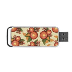 Flowers Leaves Pattern Flora Botany Drawing Art Portable Usb Flash (one Side) by Ravend