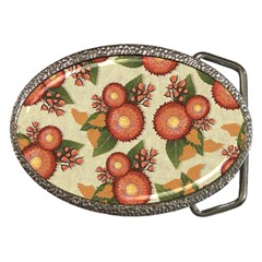 Flowers Leaves Pattern Flora Botany Drawing Art Belt Buckles by Ravend