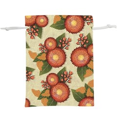 Flowers Leaves Pattern Flora Botany Drawing Art Lightweight Drawstring Pouch (xl) by Ravend