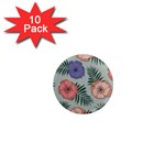 Flowers Petals Pattern Drawing Design Background 1  Mini Magnet (10 pack)  Front