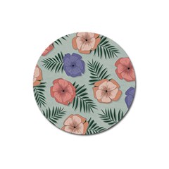 Flowers Petals Pattern Drawing Design Background Magnet 3  (round) by Ravend