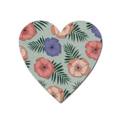 Flowers Petals Pattern Drawing Design Background Heart Magnet by Ravend