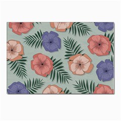 Flowers Petals Pattern Drawing Design Background Postcard 4 x 6  (pkg Of 10) by Ravend