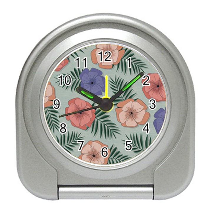 Flowers Petals Pattern Drawing Design Background Travel Alarm Clock