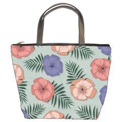 Flowers Petals Pattern Drawing Design Background Bucket Bag by Ravend