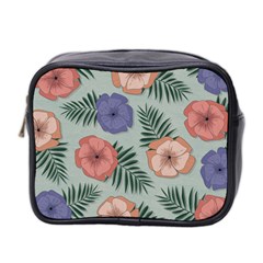 Flowers Petals Pattern Drawing Design Background Mini Toiletries Bag (two Sides) by Ravend