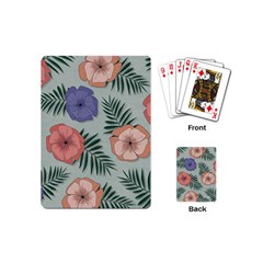 Flowers Petals Pattern Drawing Design Background Playing Cards Single Design (mini)