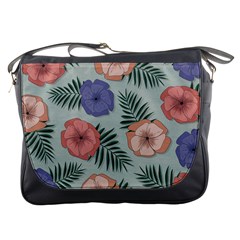 Flowers Petals Pattern Drawing Design Background Messenger Bag by Ravend