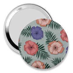 Flowers Petals Pattern Drawing Design Background 3  Handbag Mirrors by Ravend