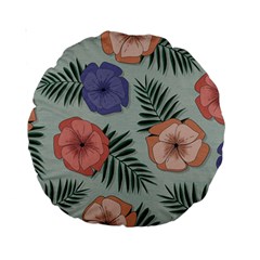 Flowers Petals Pattern Drawing Design Background Standard 15  Premium Round Cushions by Ravend