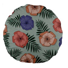 Flowers Petals Pattern Drawing Design Background Large 18  Premium Round Cushions by Ravend