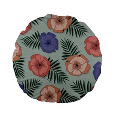 Flowers Petals Pattern Drawing Design Background Standard 15  Premium Flano Round Cushions by Ravend