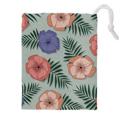 Flowers Petals Pattern Drawing Design Background Drawstring Pouch (4xl) by Ravend