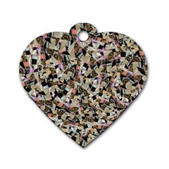 Mystic Geometry Abstract Print Dog Tag Heart (one Side) by dflcprintsclothing