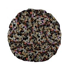 Mystic Geometry Abstract Print Standard 15  Premium Flano Round Cushions by dflcprintsclothing