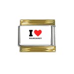 I love margaret Gold Trim Italian Charm (9mm) Front