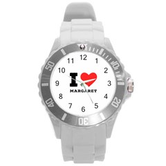 I Love Margaret Round Plastic Sport Watch (l) by ilovewhateva