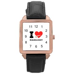 I Love Margaret Rose Gold Leather Watch  by ilovewhateva