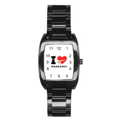 I love margaret Stainless Steel Barrel Watch