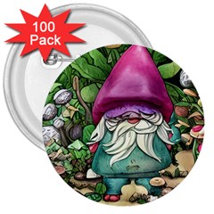 Charm Toadstool Necromancy Magician Conjuration Sorcery Spell Mojo Chanterelle 3  Buttons (100 Pack)  by GardenOfOphir