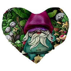 Charm Toadstool Necromancy Magician Conjuration Sorcery Spell Mojo Chanterelle Large 19  Premium Heart Shape Cushions by GardenOfOphir