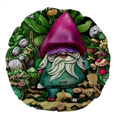 Charm Toadstool Necromancy Magician Conjuration Sorcery Spell Mojo Chanterelle Large 18  Premium Flano Round Cushions by GardenOfOphir