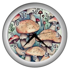 Glamour Enchantment Enchantress Gill Wizard Pileus Rune Wizardry Theurgy Cap Wall Clock (silver)