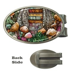 Bewitch Stipe Black Art Incantation Enchant Champignon Shiitake Witchcraft Black Magic Witch Money Clips (oval)  by GardenOfOphir