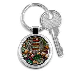 Bewitch Stipe Black Art Incantation Enchant Champignon Shiitake Witchcraft Black Magic Witch Key Chain (round) by GardenOfOphir