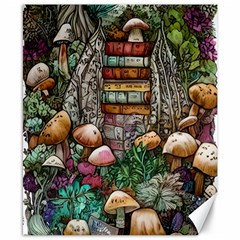 Bewitch Stipe Black Art Incantation Enchant Champignon Shiitake Witchcraft Black Magic Witch Canvas 8  X 10  by GardenOfOphir