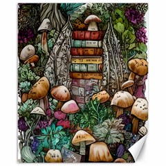 Bewitch Stipe Black Art Incantation Enchant Champignon Shiitake Witchcraft Black Magic Witch Canvas 16  X 20  by GardenOfOphir