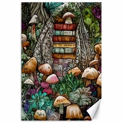 Bewitch Stipe Black Art Incantation Enchant Champignon Shiitake Witchcraft Black Magic Witch Canvas 20  X 30  by GardenOfOphir