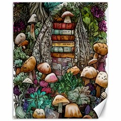 Bewitch Stipe Black Art Incantation Enchant Champignon Shiitake Witchcraft Black Magic Witch Canvas 11  X 14  by GardenOfOphir