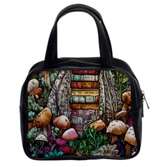 Bewitch Stipe Black Art Incantation Enchant Champignon Shiitake Witchcraft Black Magic Witch Classic Handbag (two Sides) by GardenOfOphir