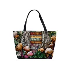 Bewitch Stipe Black Art Incantation Enchant Champignon Shiitake Witchcraft Black Magic Witch Classic Shoulder Handbag by GardenOfOphir