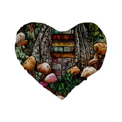 Bewitch Stipe Black Art Incantation Enchant Champignon Shiitake Witchcraft Black Magic Witch Standard 16  Premium Heart Shape Cushions