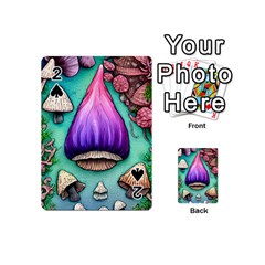 Veil Presto Psilocybin Superstition Agaric Trick Button Mushroom Sciopticon Diablerie Voodoo Fairy Playing Cards 54 Designs (mini) by GardenOfOphir